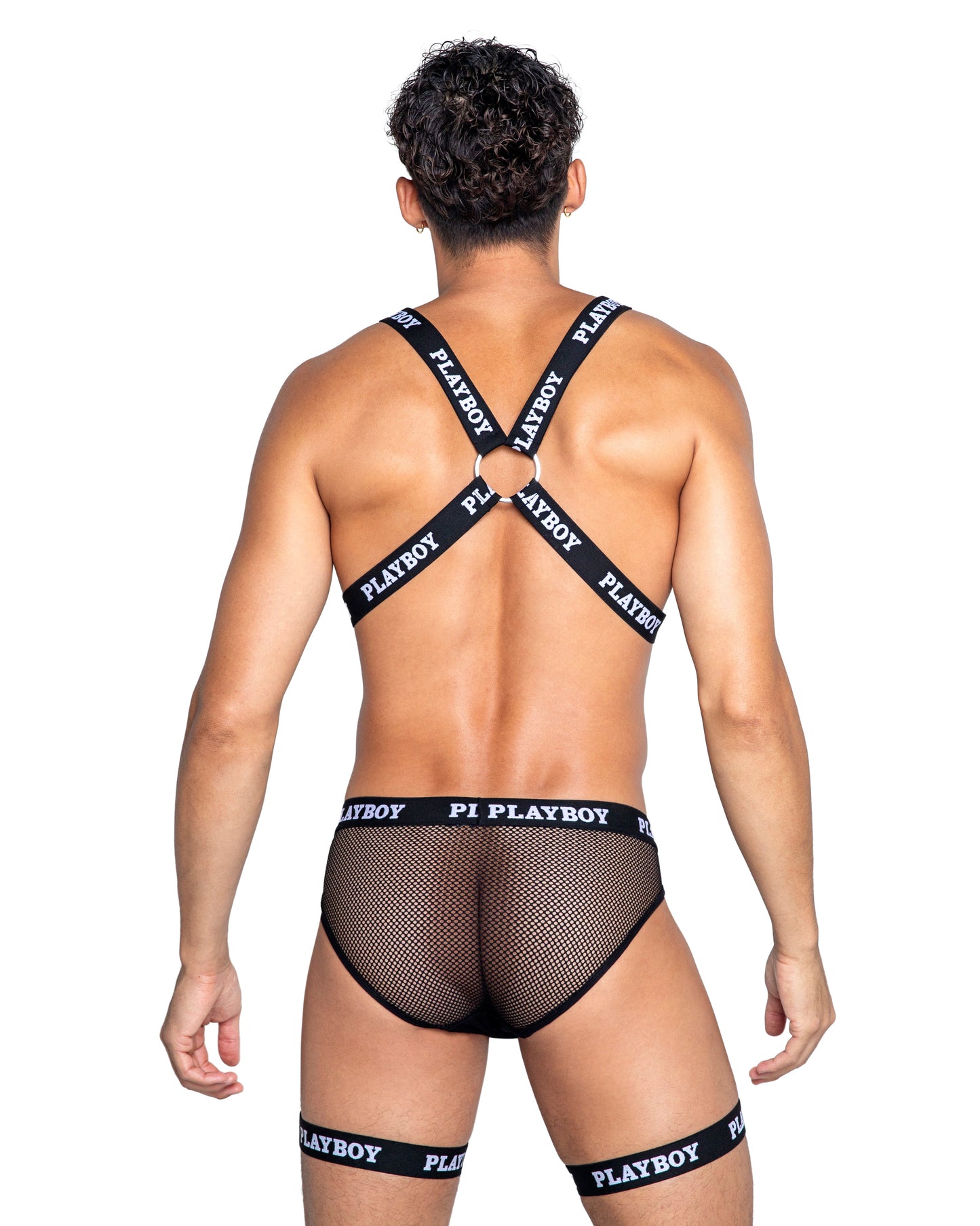 Playboy Mens Dark Room Suspender Set